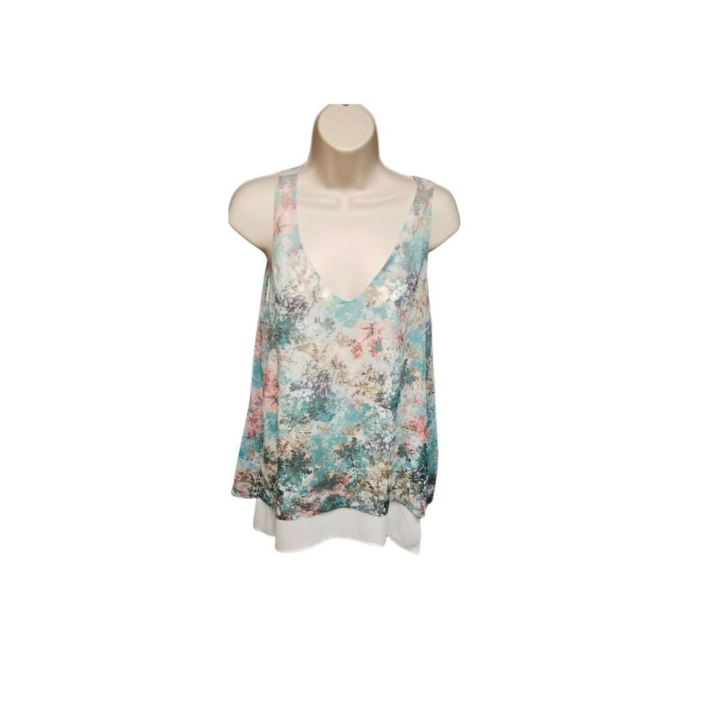 Karen Kane Multicolor Turquoise Pink Top Size Small